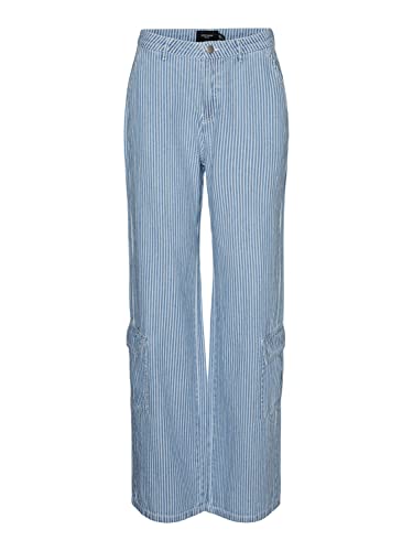 VMANE MR Loose Cargo Striped Jeans von VERO MODA