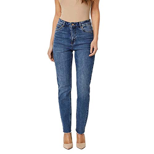 VERO MODA Damen Vmbrenda Hr Straight A Cut Gu385 Ga Noos 1981723031, Medium Blue Denim, 26W / 30L EU von VERO MODA