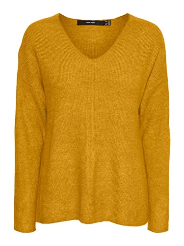 VERO MODA Strick Pullover V-Ausschnitt Langarm Sweater Knitted Jumper VMCREWLEFILE von VERO MODA