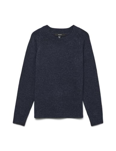 VERO MODA Pullover Damen,Navy Blazer/Detail:w. Black Melange,L von VERO MODA