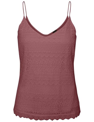 VERO MODA Damen Vmhoney Lace Singlet Wvn, Rose Brown, S von VERO MODA