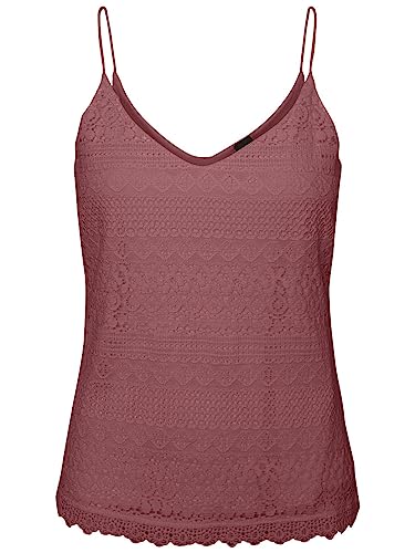 VERO MODA Damen Vmhoney Lace Singlet Wvn, Rose Brown, S von VERO MODA