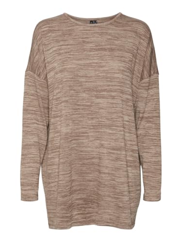 VERO MODA Damen Vmkatie Ls Long Top JRS Noos Langarmshirt, Brown Lentil,M von VERO MODA
