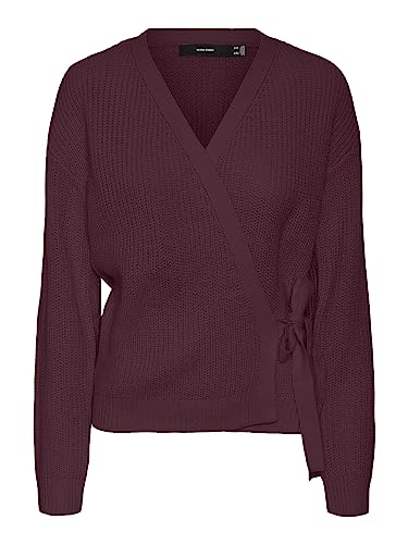 VERO MODA Damen Vmlea Ls Wrap Cardigan Noos, Winetasting, S von VERO MODA