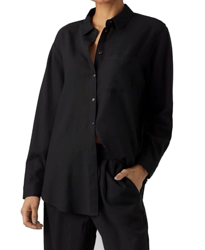 VERO MODA Damen Vmmymilo Ls Shirt WVN Ga Noos, Schwarz, XL von VERO MODA