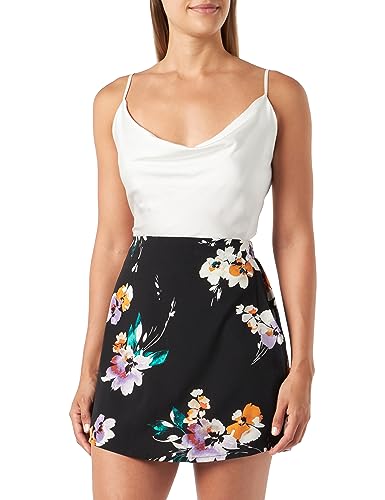 VERO MODA Damen Vmshilah Naja Short Skirt WVN Ga Rock, Black/AOP:Penny, M von VERO MODA