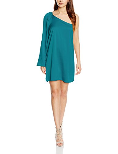 Vero Moda Damen Asymmetrischer Kleid, VMLUCANA MINI DRESS Mini Einfarbig, Gr. S (Herstellergröße: 8), Blau (Balsam) von VERO MODA