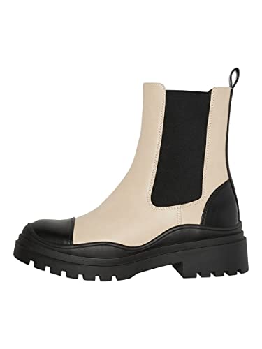 VERO MODA Damen Schuhe Chelsea-Boots VMNilla Biker-Boots 10276063 oatmeal 41 von VERO MODA