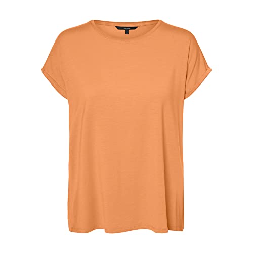 Vero Moda Damen VMAVA PLAIN SS TOP GAJRS NOOS Mock Orange M von VERO MODA