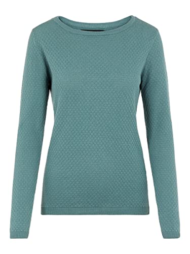 VERO MODA Damen VMCARE Structure LS O-Neck Blouse NOOS Pullover, Blau North Atlantic, 40 (Herstellergröße: L) von VERO MODA