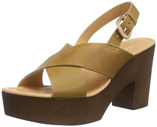 Vero Moda Damen VMFLICA Leather Sandal Clogs, Braun (Cognac) von VERO MODA