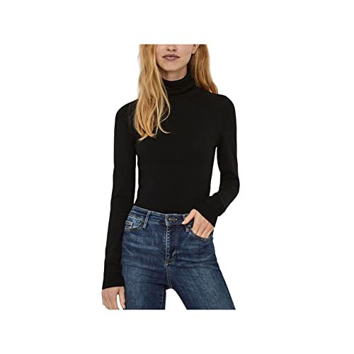 Vero Moda Damen VMGLORY LS Rollneck Blouse NOOS Pullover, Black, L von VERO MODA