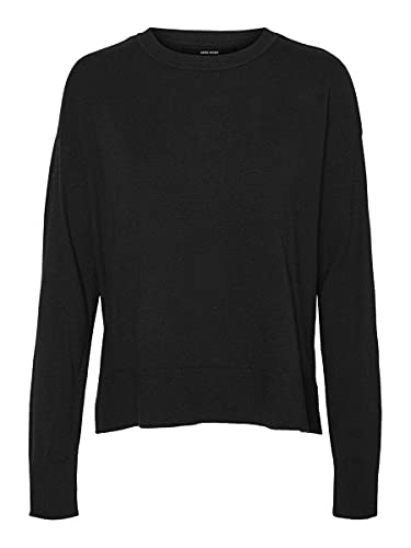 Vero Moda Damen VMKARIS LS O-Neck HIGH/Low Blouse GA Boo Pullover, Black, S von VERO MODA