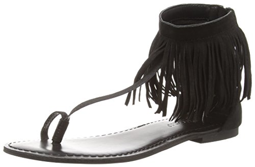 Vero Moda Damen VMKATE Leather Sandal Zehentrenner, Schwarz (Black), 37 von VERO MODA