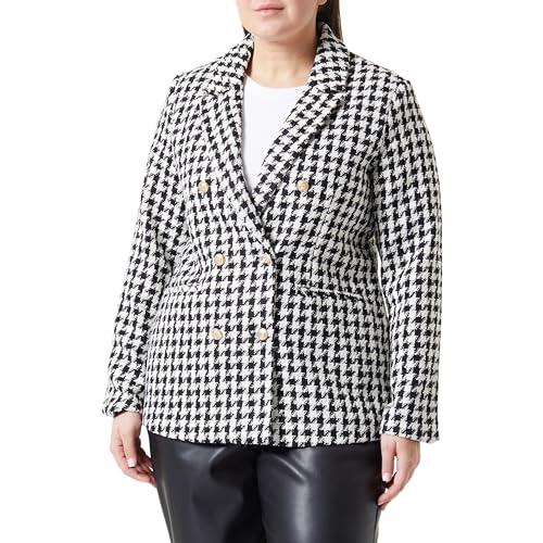 Vero Moda Damen VMPAIGE LS Blazer, Black/Checks:White Houndstooth, 46 von VERO MODA