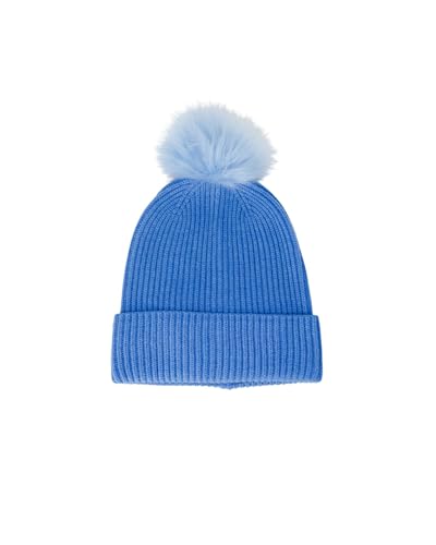 Vero Moda Mütze für Damen, vmlif Pompom Beanie ga Boo 10291395, Einheitsgröße Hellblau, hellblau von VERO MODA