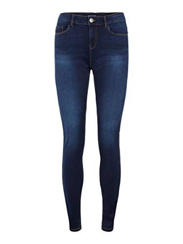 Vero Moda NOS Damen Vmseven NW S Shape UP VI509 NOOS Slim Jeans, Blau (Dark Blue Denim), 34/L34 (Herstellergröße: XS) von VERO MODA