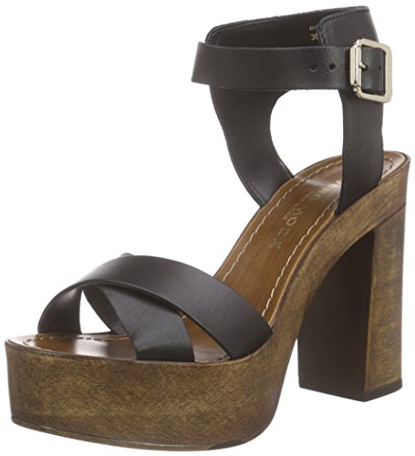 Vero Moda VMBEA LEATHER SANDAL, Damen Plateau Sandalen, Schwarz (Black), 40 EU von VERO MODA