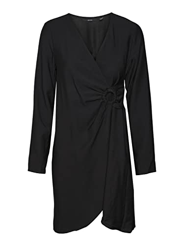 Vero Moda Women's VMABBI NAN LS Mini Dress WVN Kleid, Black, L von VERO MODA