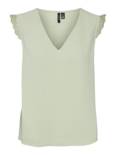 Vero Moda Women's VMBIMS SL WVN Top, Reseda, L von VERO MODA