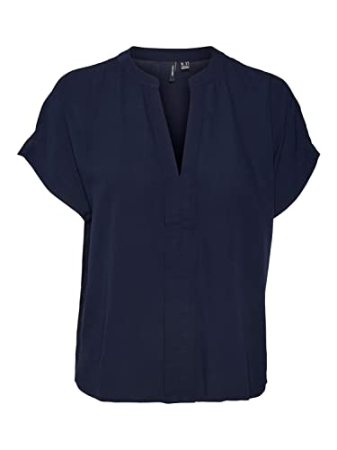 Vero Moda Women's VMCECILIA SS WVN GA Top, Navy Blazer, M von VERO MODA