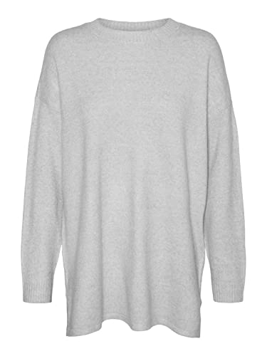 Vero Moda Women's VMDOFFY LS O-Neck Long Pullover Boo GA L/S Strickware, Light Grey Melange, S von VERO MODA