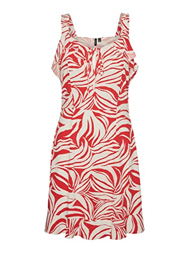 Vero Moda Women's VMDOTTY Becca SL Short Dress WVN GA Kleid, Bittersweet/AOP:Dotty, XS Vero Moda Women's VMDOTTY Becca SL Short Dress WVN GA Kleid, Bittersweet/AOP:Dotty, XS von VERO MODA