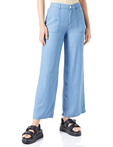 Vero Moda Women's VMHARPER MR Wide Pants Hose, Medium Blue Denim, SW / 32L von VERO MODA