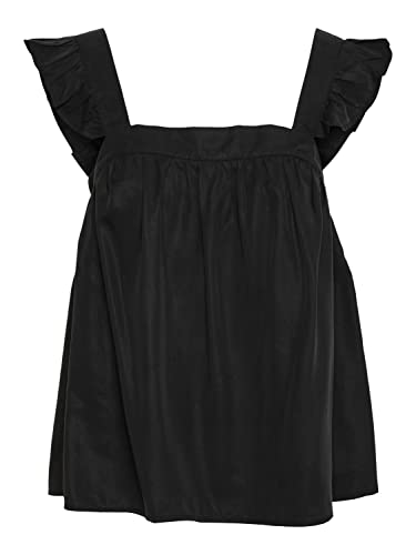 VERO MODA Damen Vmharper Sl Frill Short Top, Schwarz, XS EU VERO MODA Damen Vmharper Sl Frill Short Top, Schwarz, XS EU von VERO MODA
