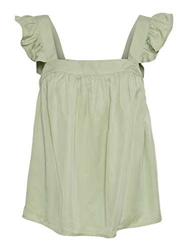Vero Moda Women's VMHARPER SL Frill Short Top, Reseda, S von VERO MODA