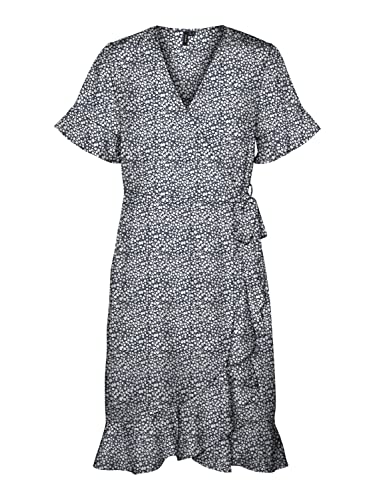 Vero Moda Women's VMHENNA 2/4 WRAP Frill Dress WVN NOOS Kleid, Ombre Blue/AOP:Mini Henna vic, L Vero Moda Women's VMHENNA 2/4 WRAP Frill Dress WVN NOOS Kleid, Ombre Blue/AOP:Mini Henna vic, L von VERO MODA
