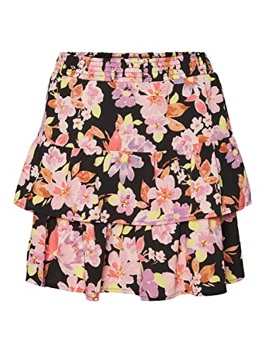 Vero Moda Women's VMLUCIA NW Short Skirt WVN Rock, Black/AOP:Lala, XL von VERO MODA