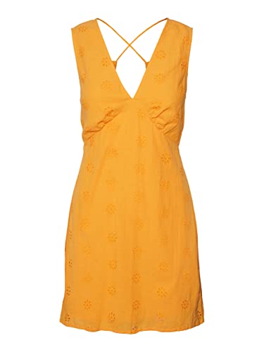 Vero Moda Women's VMMAJA SL MINI DESS WVN Kleid, Radiant Yellow, L von VERO MODA