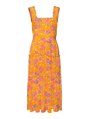 VERO MODA Damen Vmmenny Sl Smock Calf Dress WVN Ga Kleid, Radiant Yellow/AOP:Mille, XS EU von VERO MODA