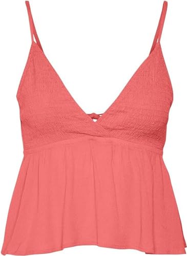 Vero Moda Women's VMMENNY Smock Singlet WVN GA Top, Georgia Peach, XS von VERO MODA