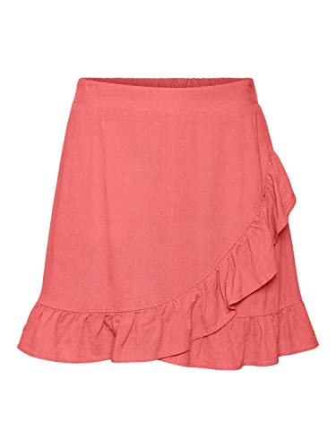 VERO MODA Damen Vmmymilo Hw Mini Skirt WVN Ga Rock, Georgia Peach, S EU von VERO MODA