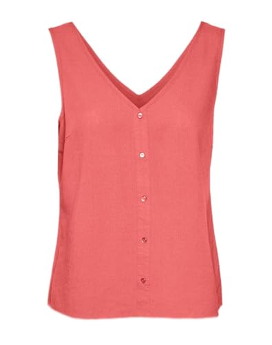 Vero Moda Women's VMMYMILO SL V-Neck Shirt WVN GA Top, Georgia Peach, S von VERO MODA