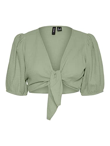 VERO MODA Damen Vmnatali Nia 2/4 Knot WVN Top, Reseda, XS EU VERO MODA Damen Vmnatali Nia 2/4 Knot WVN Top, Reseda, XS EU von VERO MODA