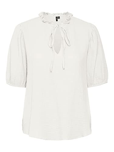 Vero Moda Women's VMNATALI NIA 2/4 Wide WVN Top, Snow White, M von VERO MODA