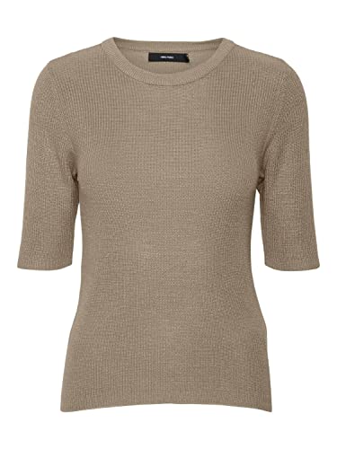 Vero Moda Women's VMNEWLEXSUN 2/4 Tight O-Neck BLOU GA REP Pullover, Silver Mink, L von VERO MODA