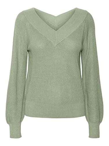 Vero Moda Women's VMNEWLEXSUN LS Double V-NCK BLOU GA REP2 Pullover, Reseda, XS von VERO MODA