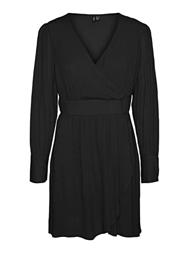 Vero Moda Women's VMPOLLIANA LS Short Dress WVN Kleid, Black, XS von VERO MODA