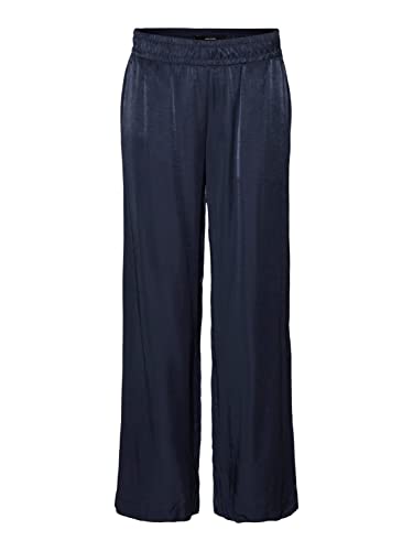 Vero Moda Women's VMSADIATIKA MR Wide Pant Hose, Navy Blazer, MW / 32L von VERO MODA