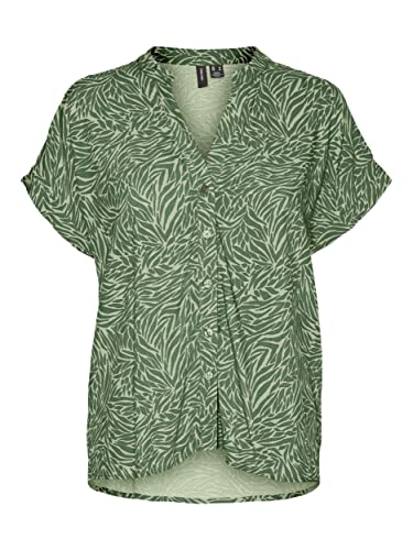 Vero Moda Women's VMSARA SS Shirt WVN Top, Reseda/AOP:Sara, XS von VERO MODA