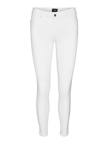 Vero Moda Women's VMSELA MR Slim Shape Color Denim JNS Hose, White, XSW / 32L von VERO MODA