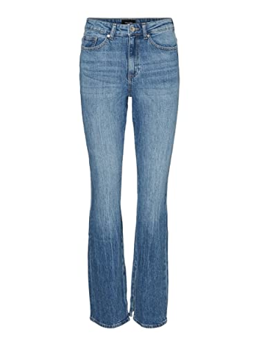 Vero Moda Women's VMSELMA HR Flared Slit Jeans RA336 Hose, Medium Blue Denim, 26W / 30L Vero Moda Women's VMSELMA HR Flared Slit Jeans RA336 Hose, Medium Blue Denim, 26W / 30L von VERO MODA