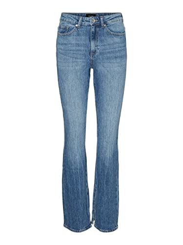 Vero Moda Women's VMSELMA HR Flared Slit Jeans RA336 Hose, Medium Blue Denim, 26W / 30L von VERO MODA