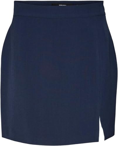 Vero Moda Women's VMTROIAN MR Mini Slit Skirt Rock, Navy Blazer, M von VERO MODA