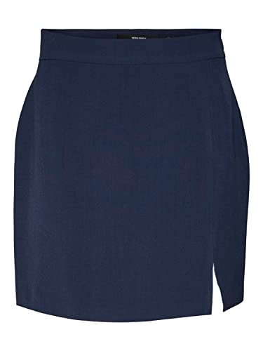Vero Moda Women's VMTROIAN MR Mini Slit Skirt Rock, Navy Blazer, XL von VERO MODA