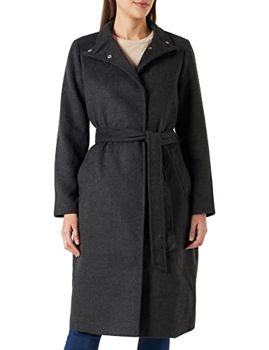 Vero Moda Women's VMTWODOPE Vera Long Wool Coat GA NOOS Mantel, Dark Grey Melange, L von VERO MODA